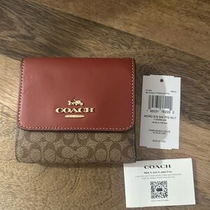 Coach Small Trifold Wallet in Colorblock Micro Signature Canvas